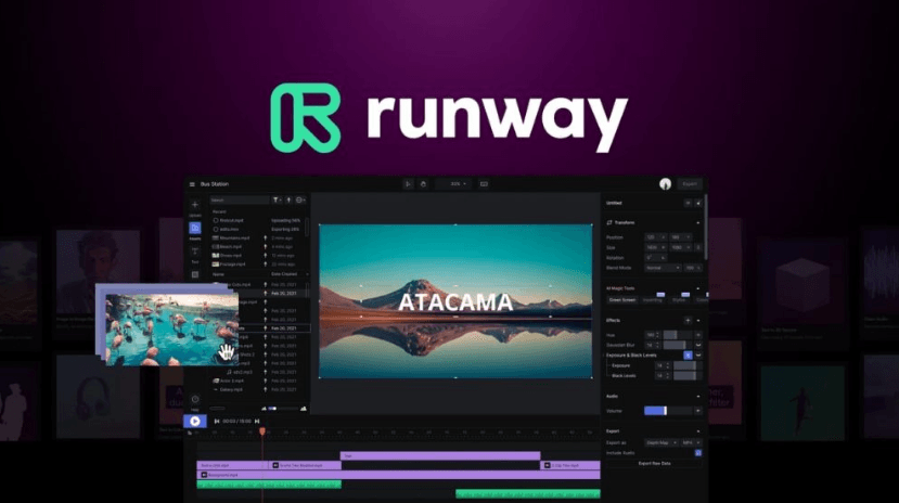 واجهة Runway ML تعرض أدوات تحرير الفيديو وتوليده بالذكاء الاصطناعي