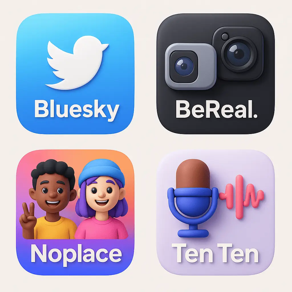 المنصات الجديدة (Bluesky – BeReal – Noplace – Ten Ten) ثورة السوشيال ميديا في 2026