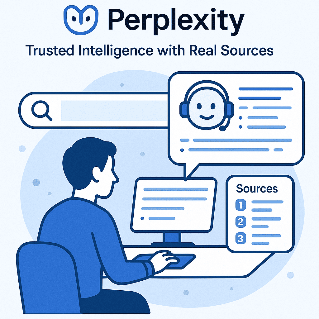 Perplexity – أداة بحث ذكية بتقدملك إجابات دقيقة مع المراجع والمصادر.