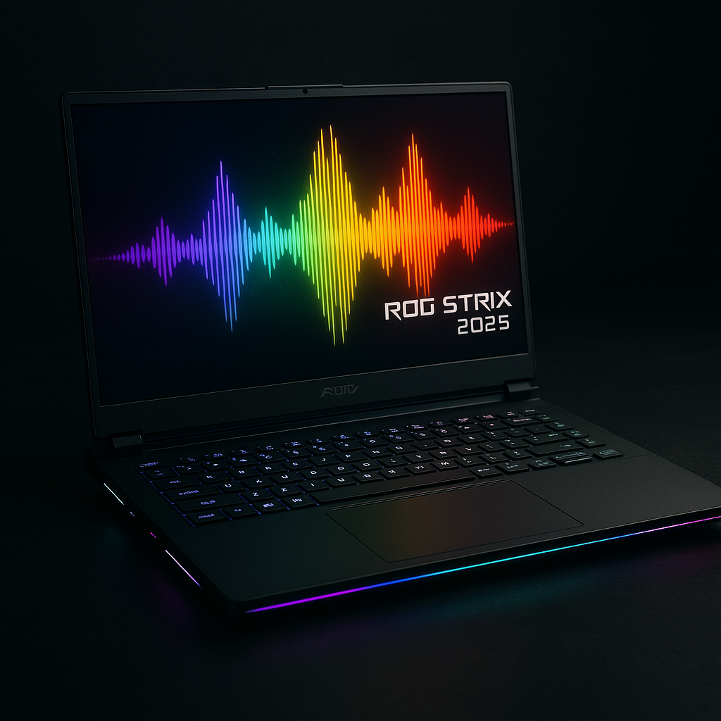 شاشة Asus ROG Strix 2025 تعرض ألوانًا نابضة مع جودة صوت عالية.