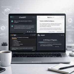 مقارنة بين أدوات كتابة المحتوى بالذكاء الاصطناعي في 2026: ChatGPT وNotion AI وRytr وJasper AI في بيئة عمل رقمية حديثة
