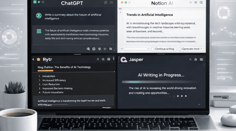 مقارنة بين أدوات كتابة المحتوى بالذكاء الاصطناعي في 2026: ChatGPT وNotion AI وRytr وJasper AI في بيئة عمل رقمية حديثة