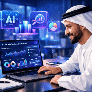 الذكاء الاصطناعي في التسويق للشركات الصغيرة - صاحب مشروع يستخدم أدوات الذكاء الاصطناعي