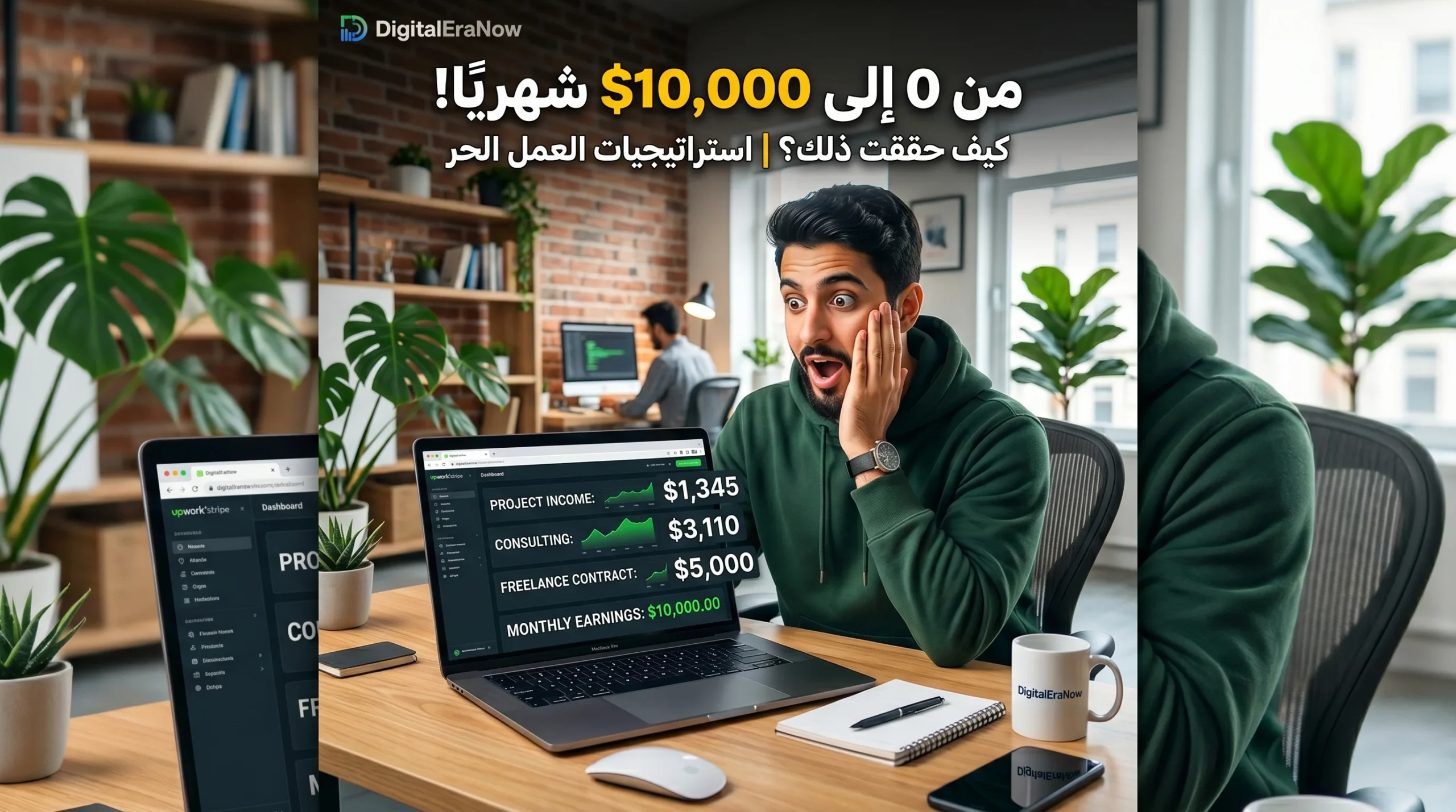 كم يمكن أن تربح من العمل الحر في 2026 مع فريلانسر يعمل على اللابتوب