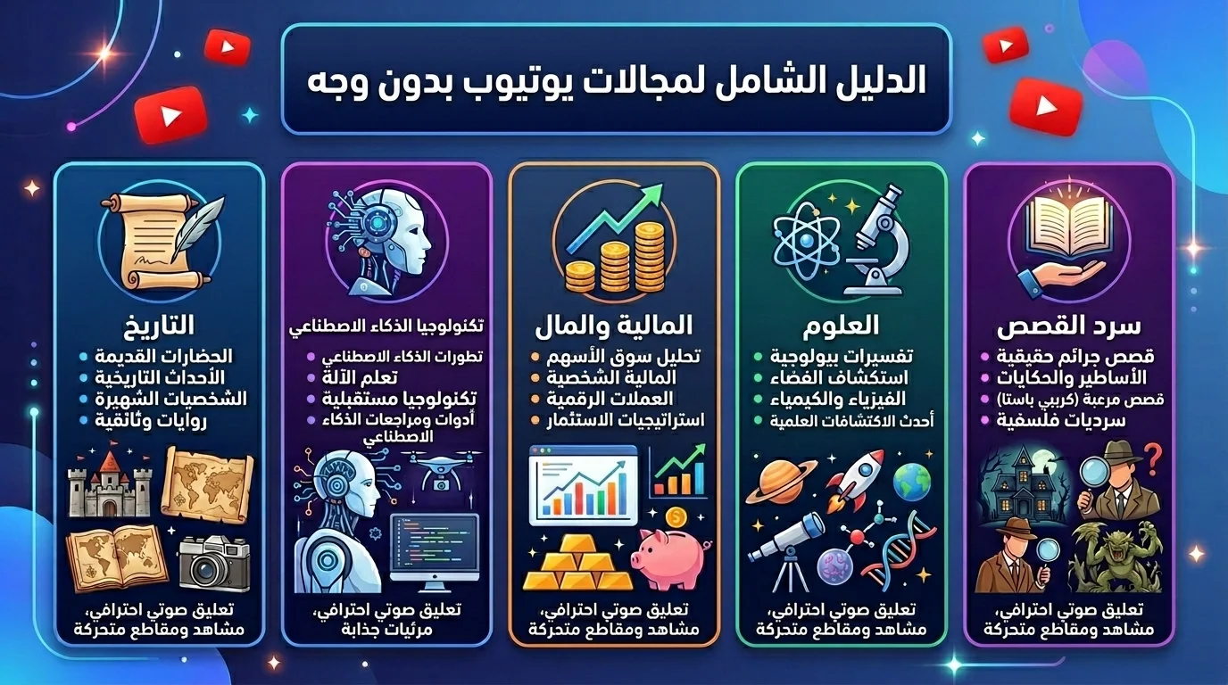 أفضل أفكار قنوات Faceless YouTube المربحة