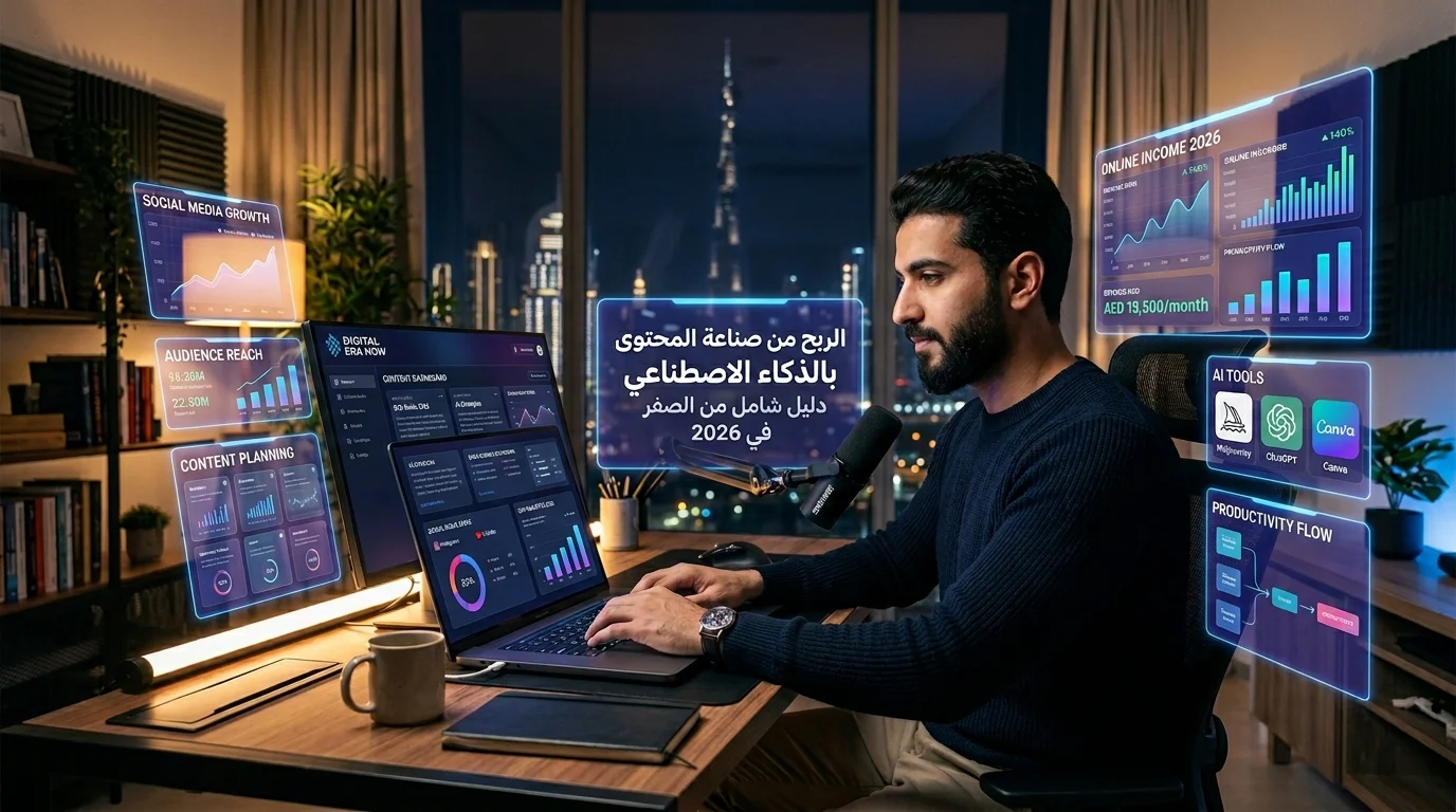 الربح من صناعة المحتوى بالذكاء الاصطناعي في 2026 باستخدام أدوات AI مثل ChatGPT والعمل الحر وصناعة المحتوى الرقمي