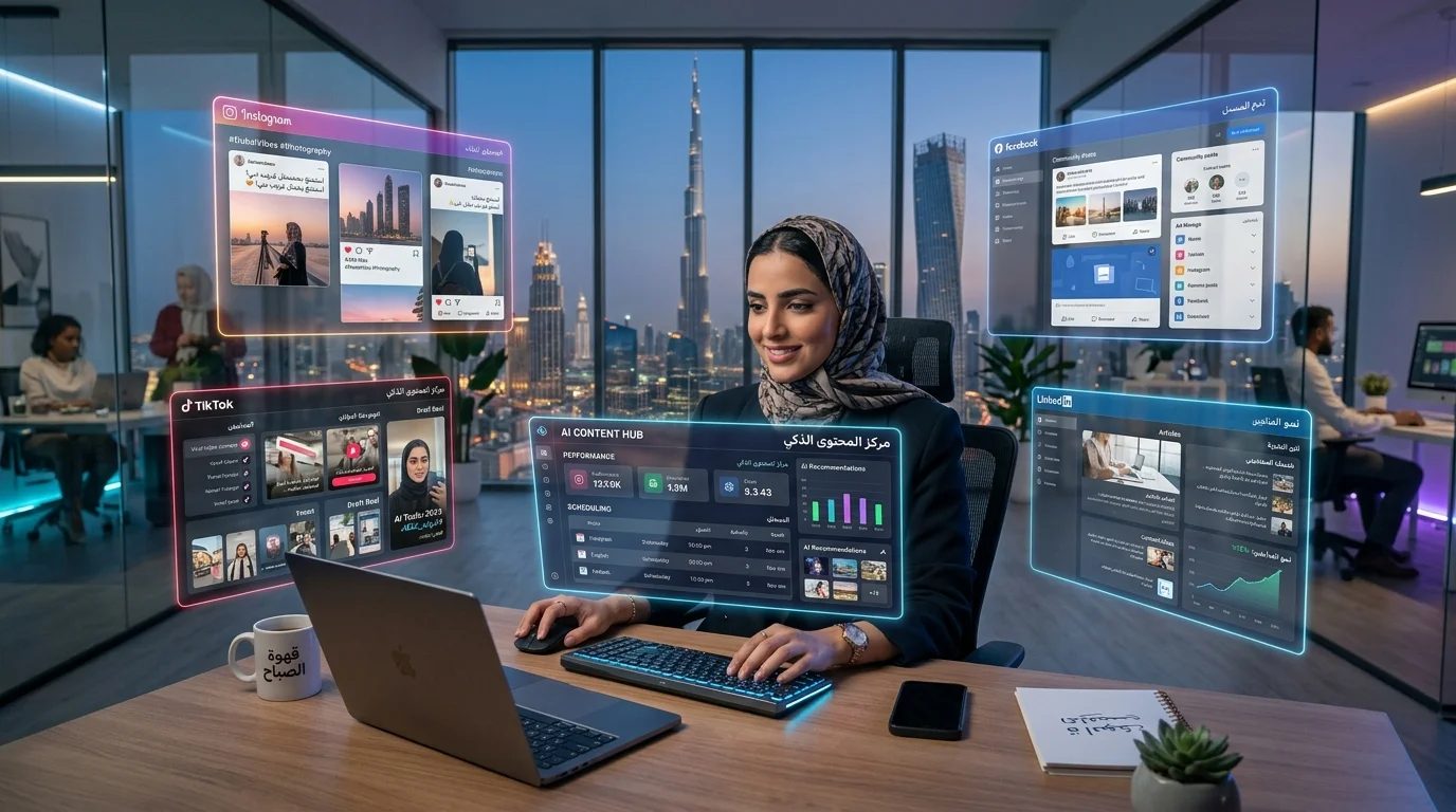 تصميم وكتابة محتوى السوشيال ميديا بالذكاء الاصطناعي