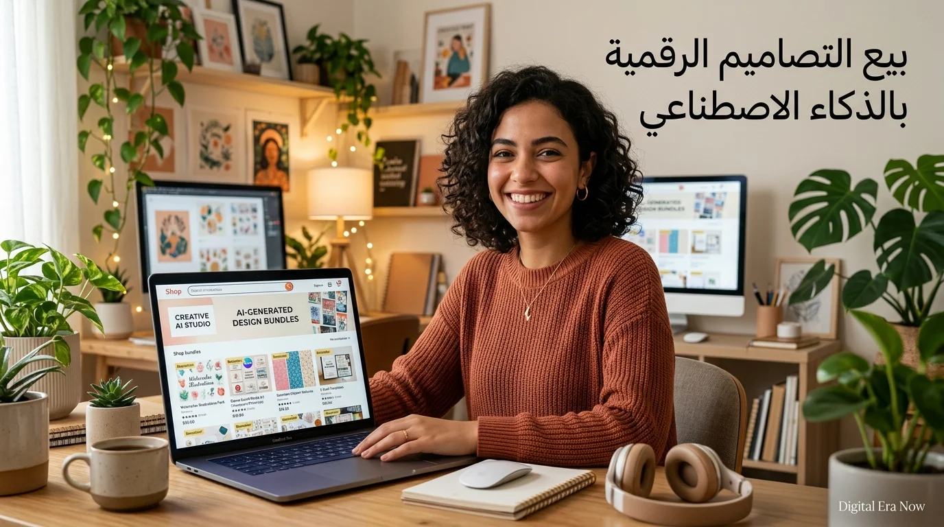 شابة مصرية تبيع تصاميم رقمية وصور مولدة بالذكاء الاصطناعي عبر الإنترنت.