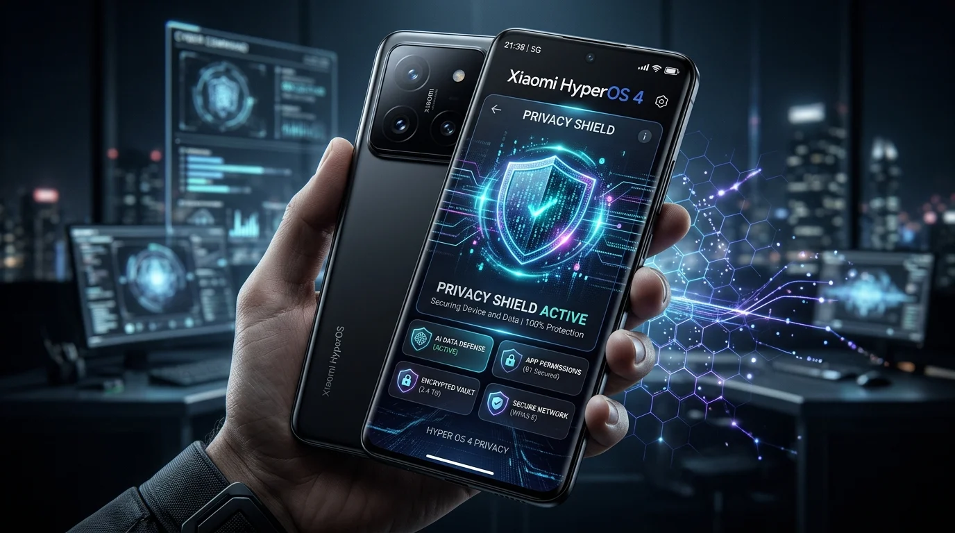 واجهة شاومي HyperOS 4 مع ميزة حماية خصوصية الشاشة