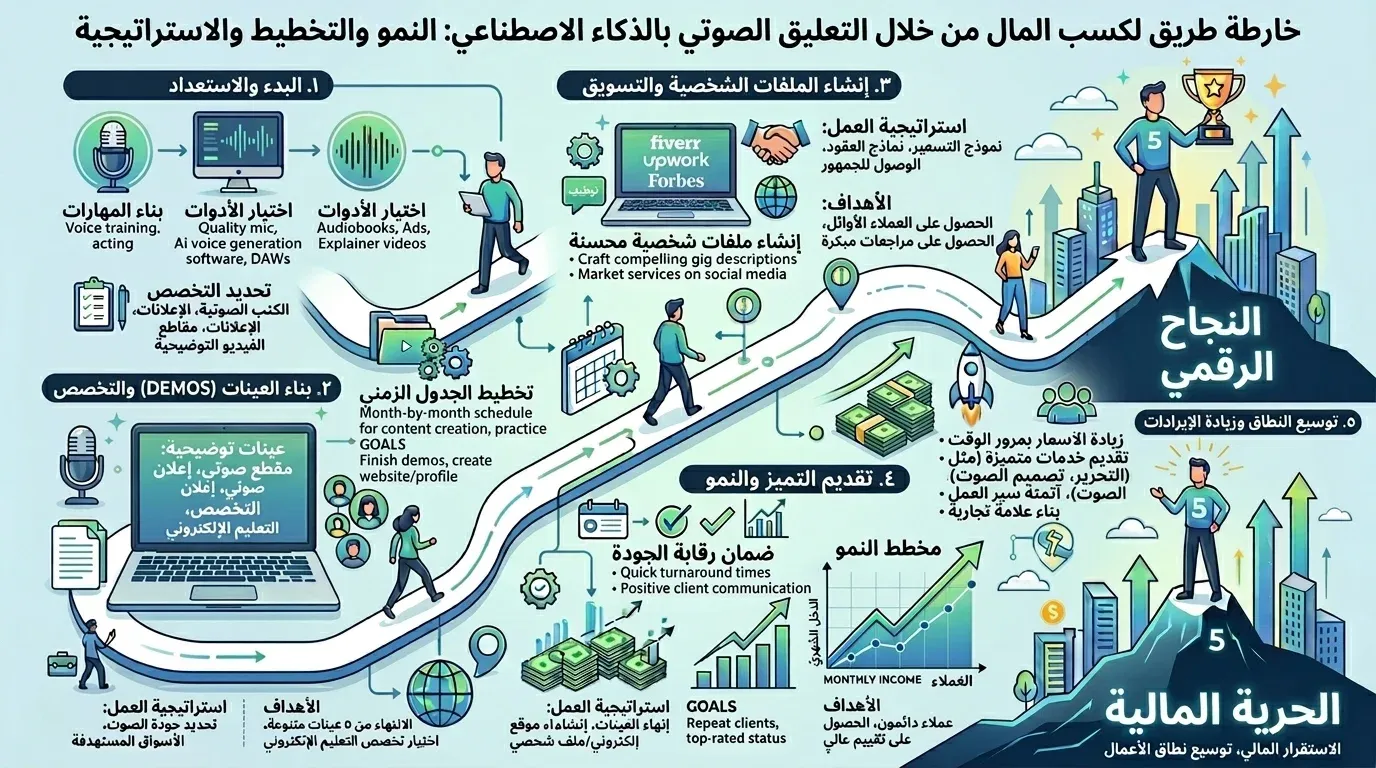 خطة الربح من التعليق الصوتي بالذكاء الاصطناعي