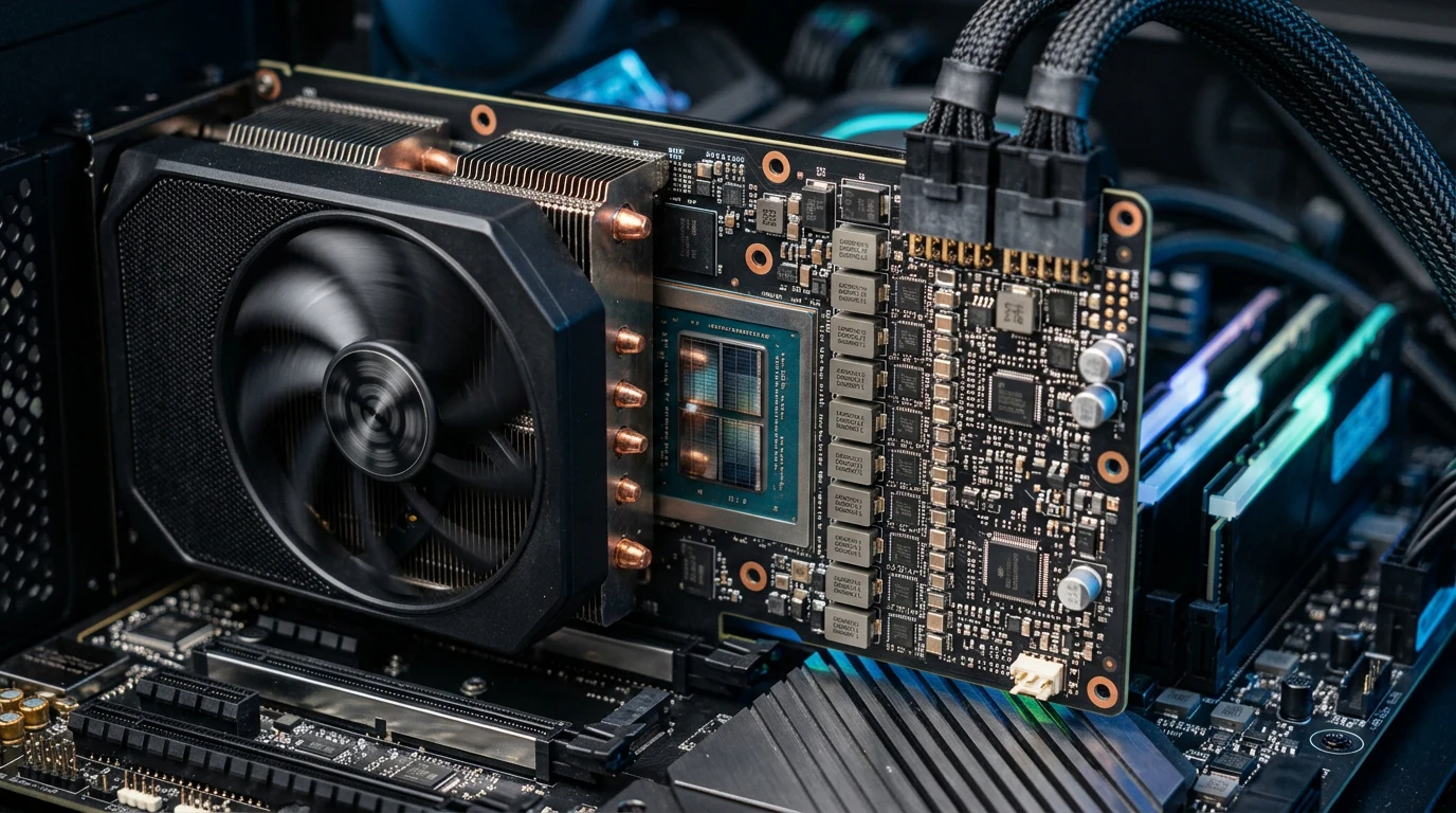 شريحة NVIDIA Blackwell RTX PRO 5500 داخل محطة عمل احترافية